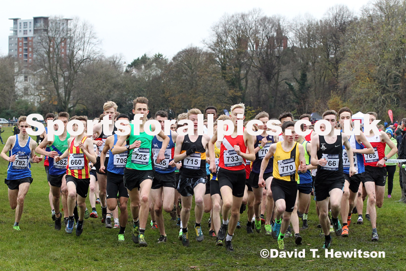 Mens under-17s, 2019 European Cross Country Trials and British Cross Challenge, Sefton Park, Liverpool.  Photo: David T. Hewitson/Sports for All Pics